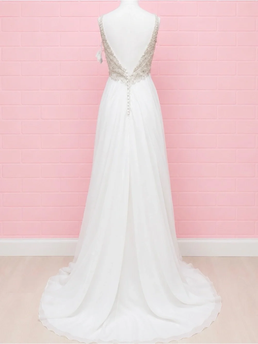 Mori Lee Beaded V-Neck Ivory Wedding Gown